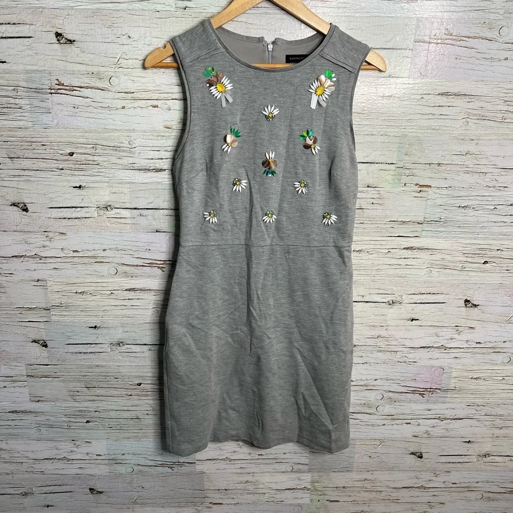 Banana republic gray floral dress size 4
